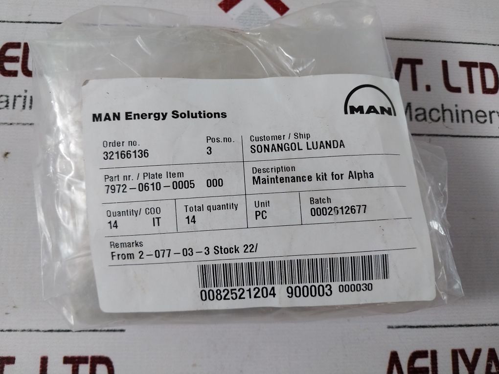 Man 7972-0610-0005 Maintenance Kit For Alpha Lubricators