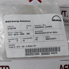 Man 7972-0610-0005 Maintenance Kit For Alpha Lubricators