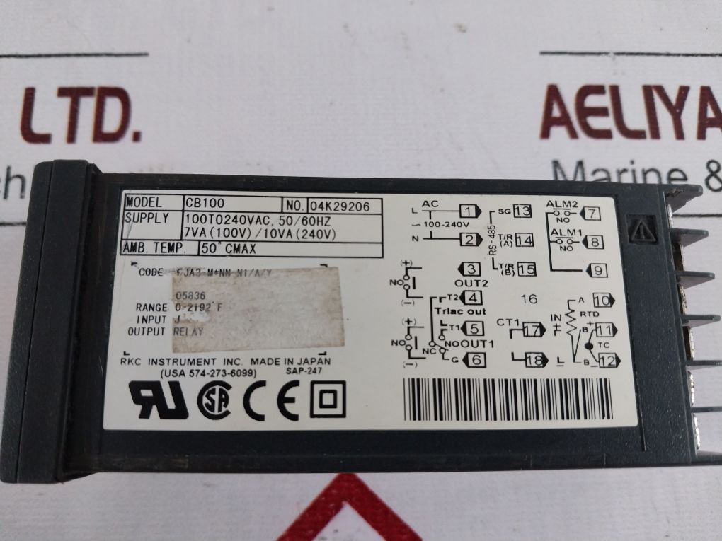 Rkc Instrument Cb100 Digital Temperature Controller 04K29206
