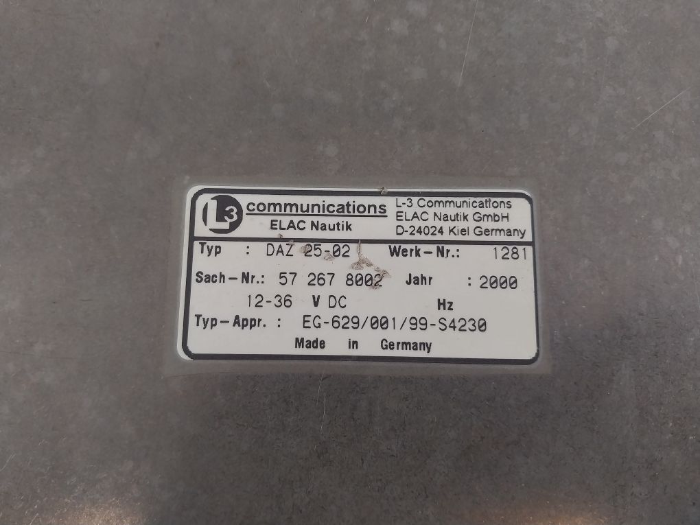 Elac/L-3 Communications Daz 25-02 Digital Repeater Display 57 267 8002