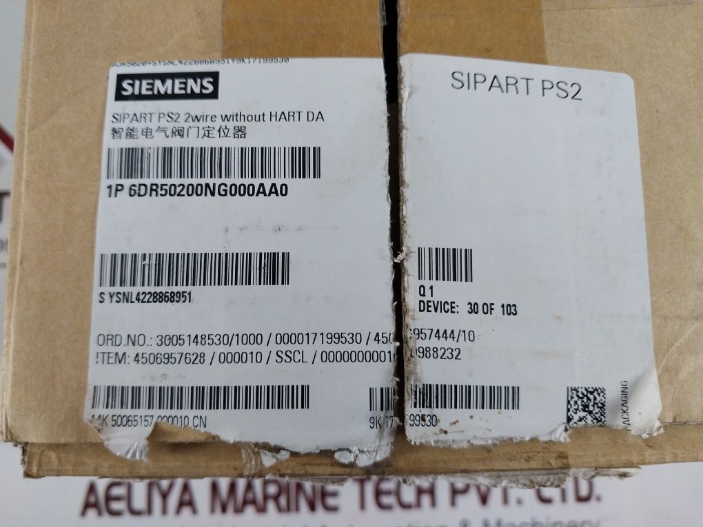 Siemens 6Dr5020-0Ng00-0Aa0 Sipart Ps2 I/P Positioner Hart /4-20 Ma