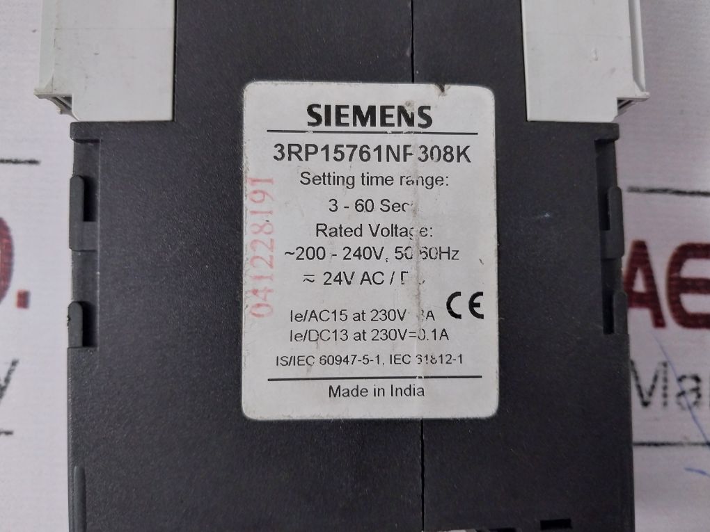Siemens 3Rp1576-1Np30 Time Relay 3Rp15761Np308K 