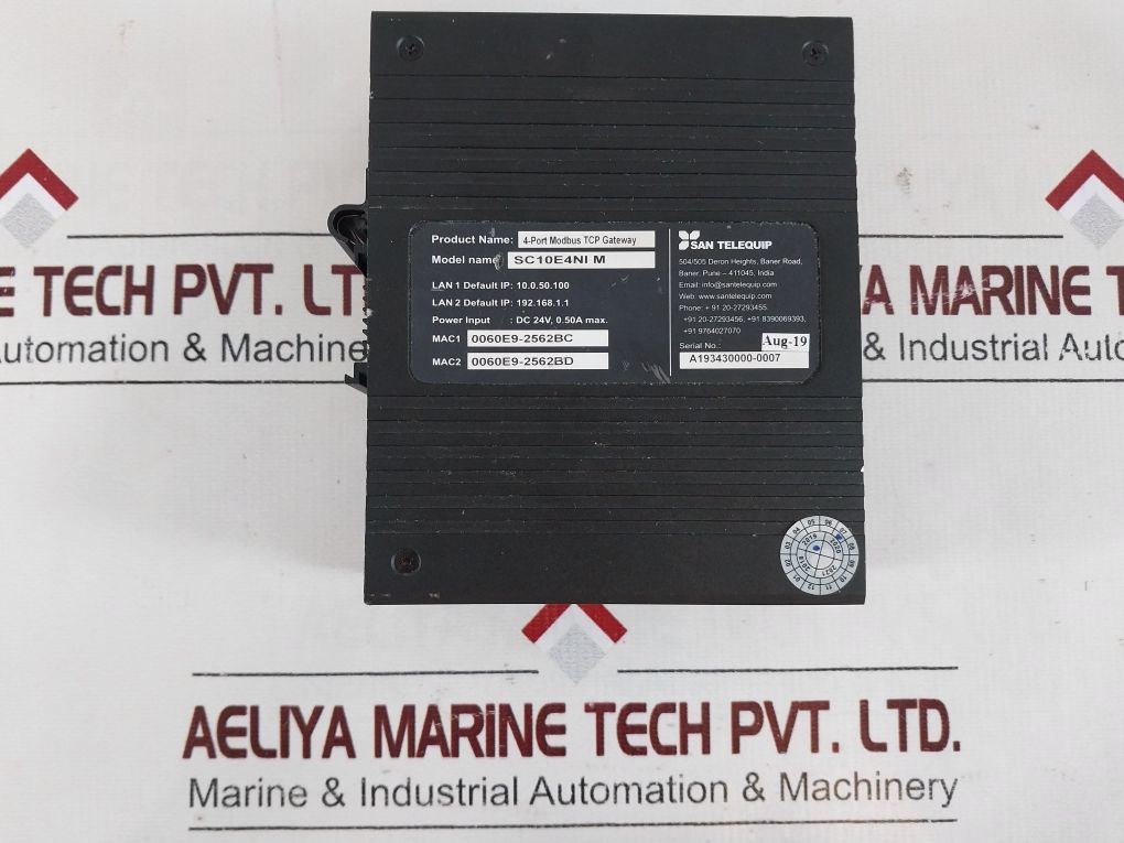 San Telequip Sc10E4Ni M 4-port Modbus Tcp Gateway Dc 24V, 0.50A Max.