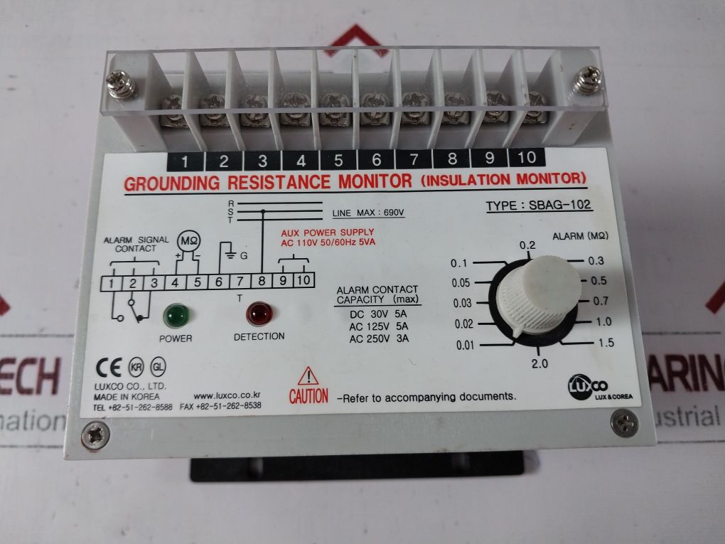 Luxco Sbag-102 Grounding Resistance Monitor Ac 110V