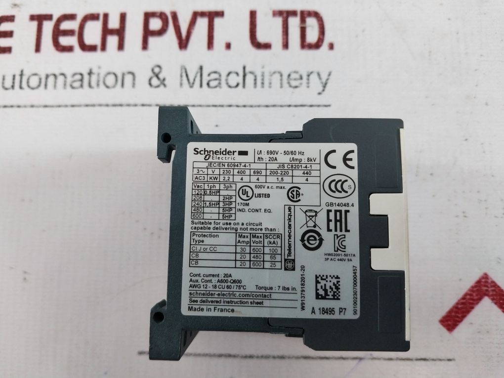 Schneider Electric Lc1K0901P7 Contactor