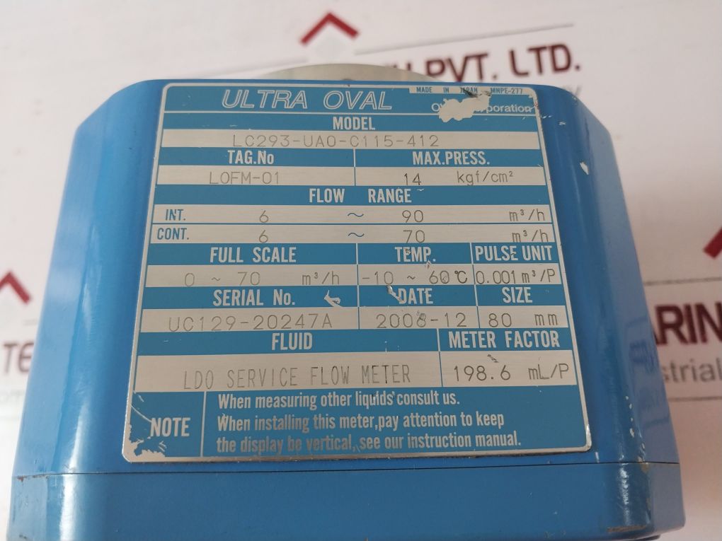 Oval Pd-ua-4 Flow Meter Lc293-uao-c115-412