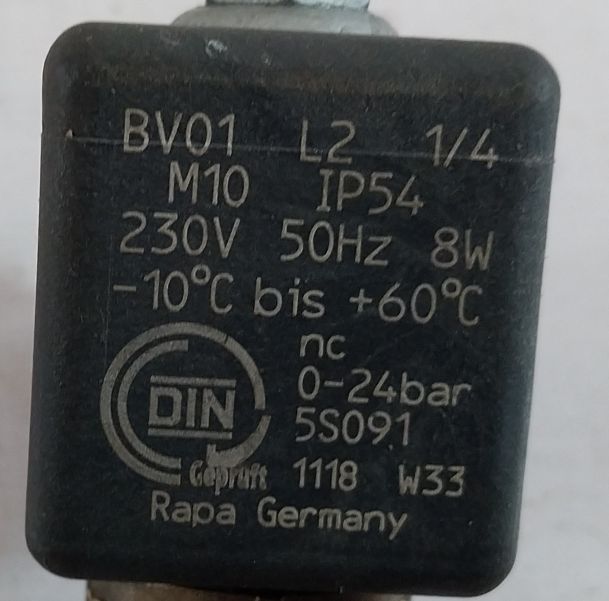 Rapa Bv01 L2 1/4 Solenoid Valve Coil 