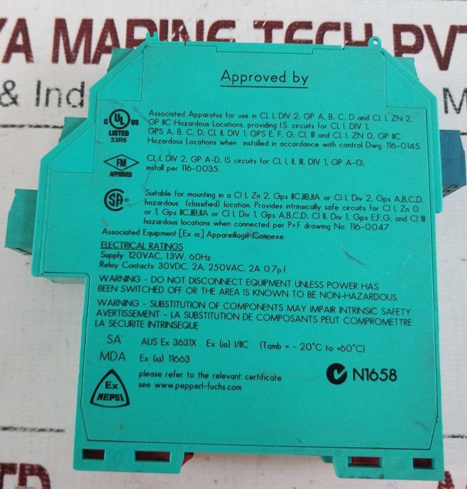 Pepperl+Fuchs Kfa5-sr2-ex2.W K-system Safety Barrier Switch Amplifier 103370S