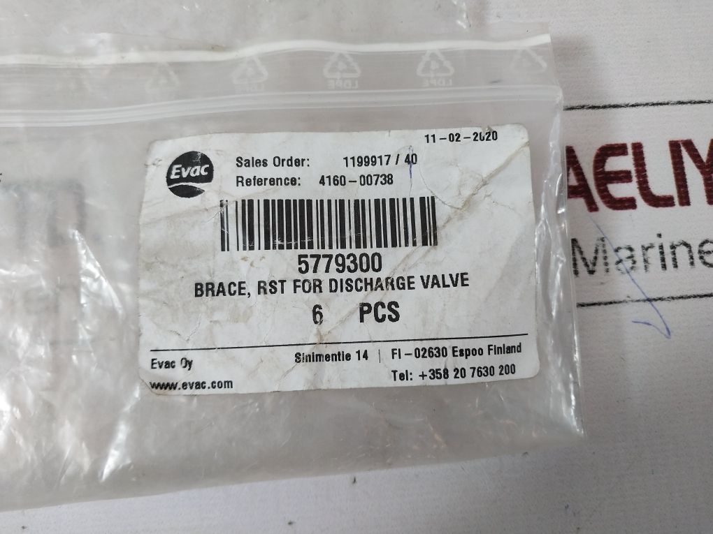 Evac 5779300 Brace Rst For Discharge Valve Set