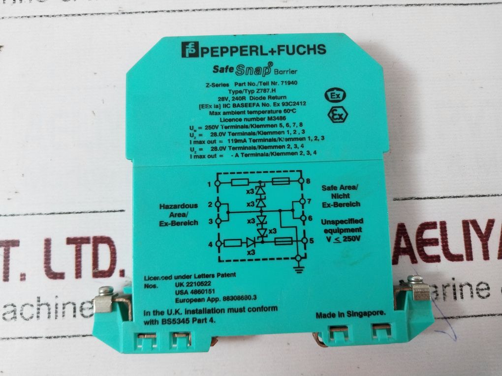 Pepperl+Fuchs Z-series Z787.H Safe Snap Barrier 71940