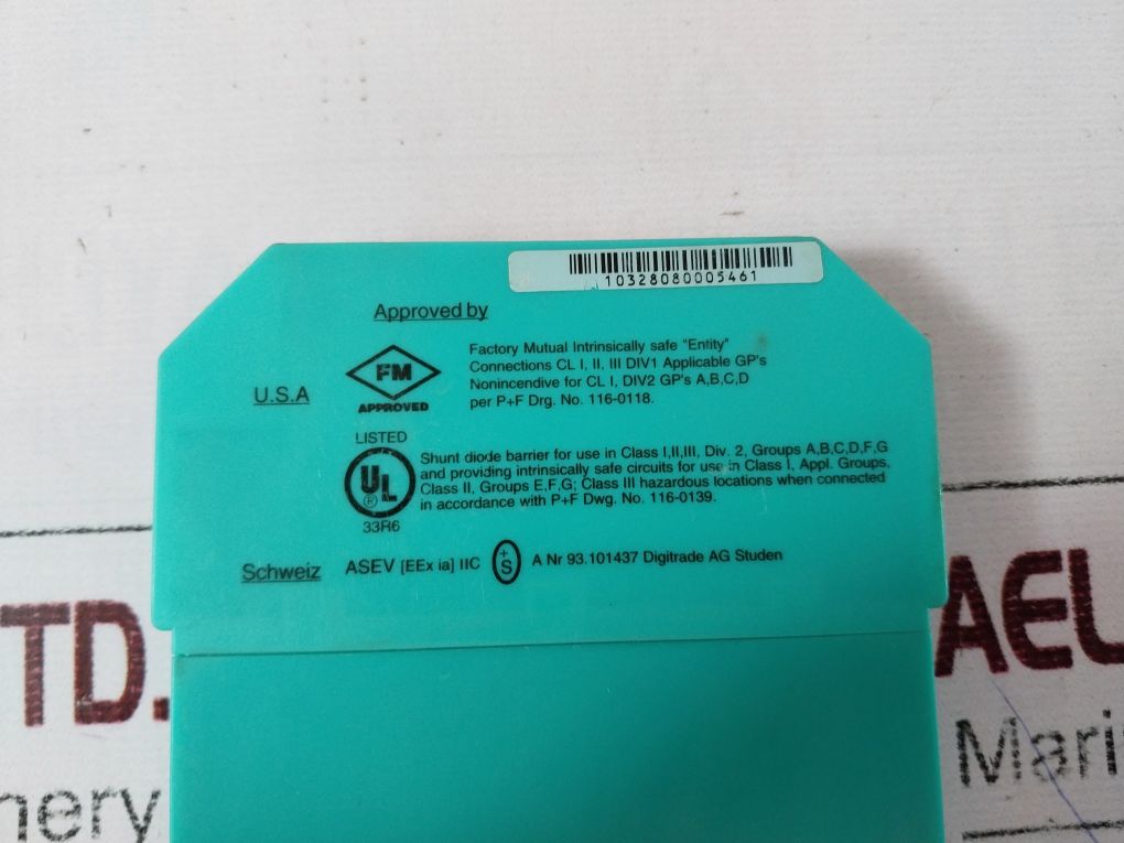 Pepperl+Fuchs Z-series Z787.H Safe Snap Barrier 71940