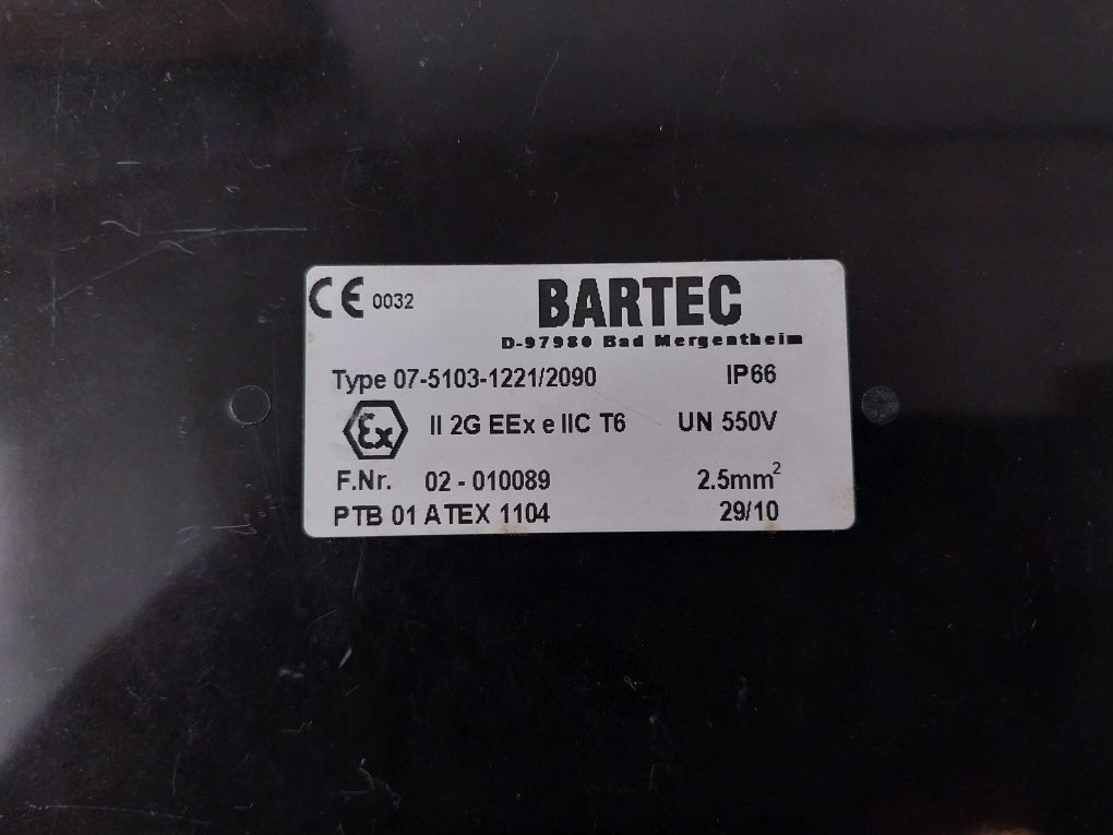 Bartec 07-5103-1221/2090 Junction Box Terminal