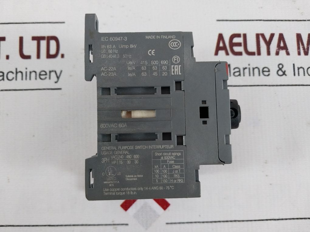 Abb Ot63F3 Disconnector/Load Break Switch Gb14048.3 50Hz