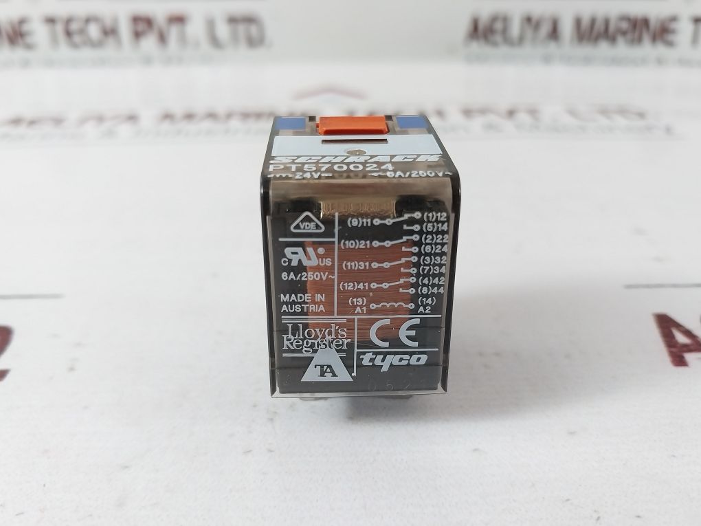 Schrack Pt570024 Relay With Pt78704 Base