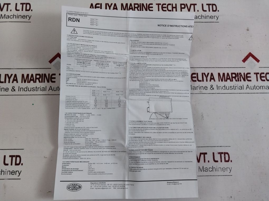 Georgin Rdn 211 Intrinsically Safety Relay