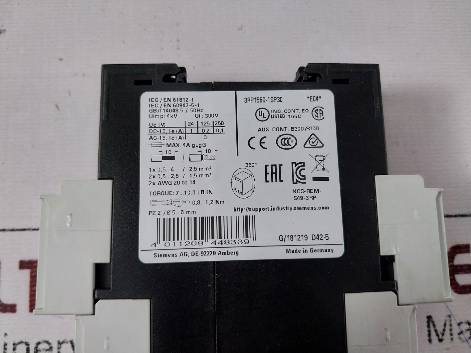 Siemens 3Rp1560-1Sp30 Electronic Time Relay