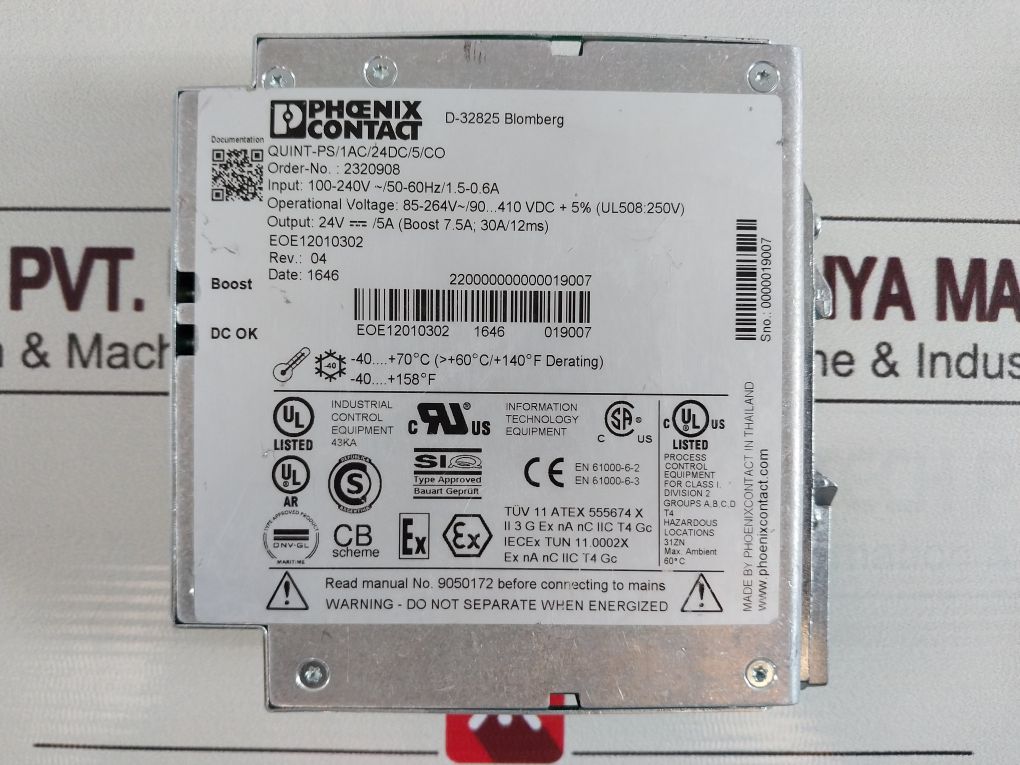 Phoenix Contact Quint-ps/1Ac/24Dc/5/Co Power Supply Unit
