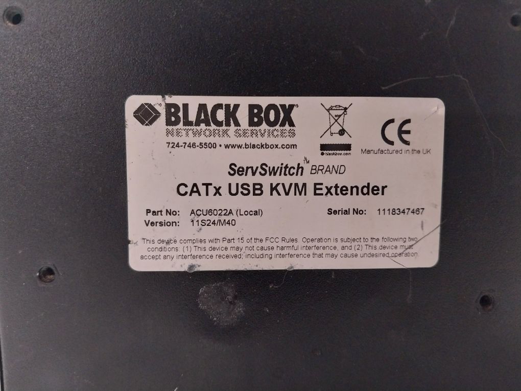 Black Box Acu6022A Catx Usb Kvm Extender