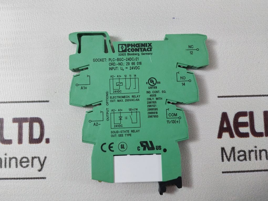 Phoenix Contact Plc-bsc-24Dc/21 Terminal Block Relay With Base 2961105