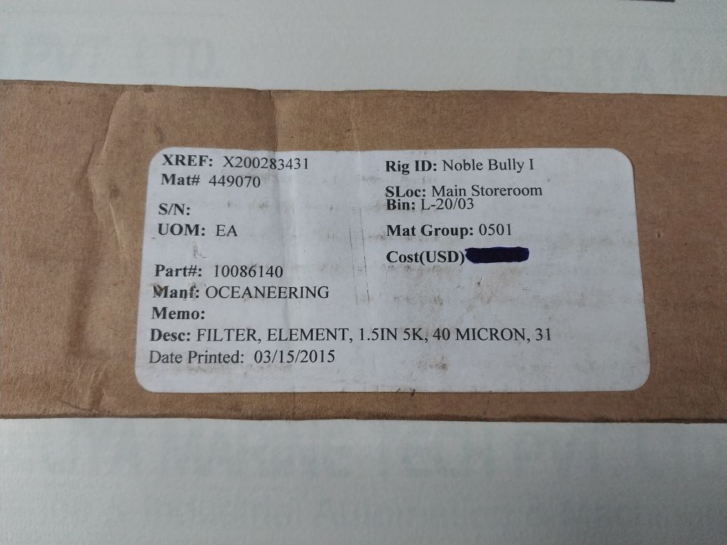 Swift-jb International Fje-5-40 Revision: A Filter Element