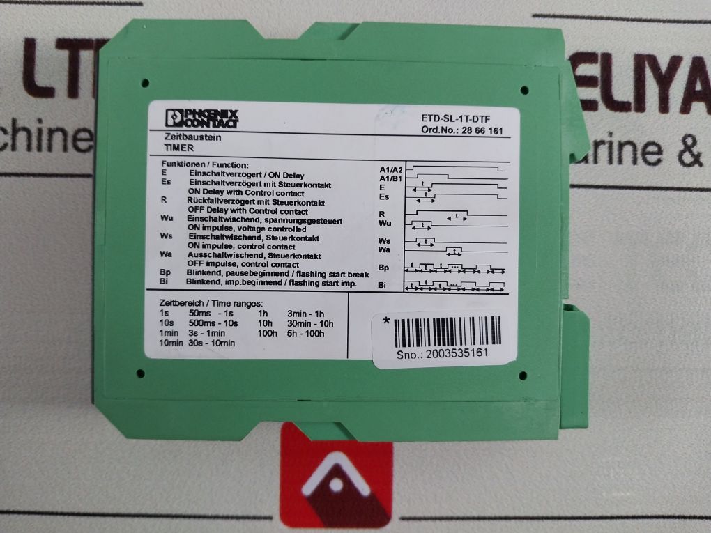 Phoenix Contact Etd-sl-1T-dtf Timer Relay 2866161