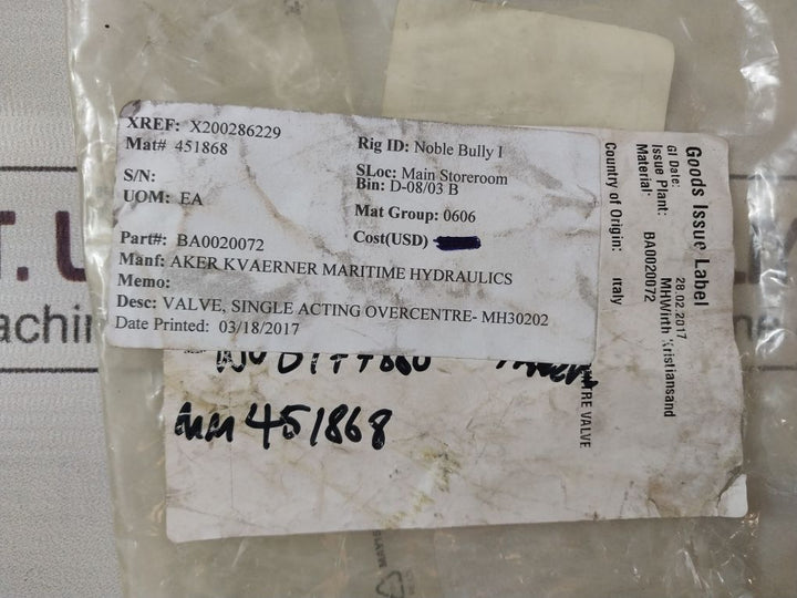 Oil Control/Rexroth 054162100220000 Valve