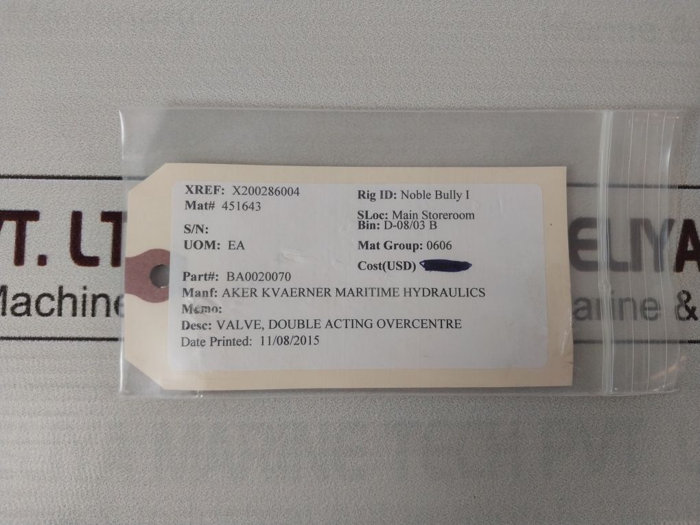 Oil Control/Rexroth 054225100220000 Double Acting Overcentre Valve