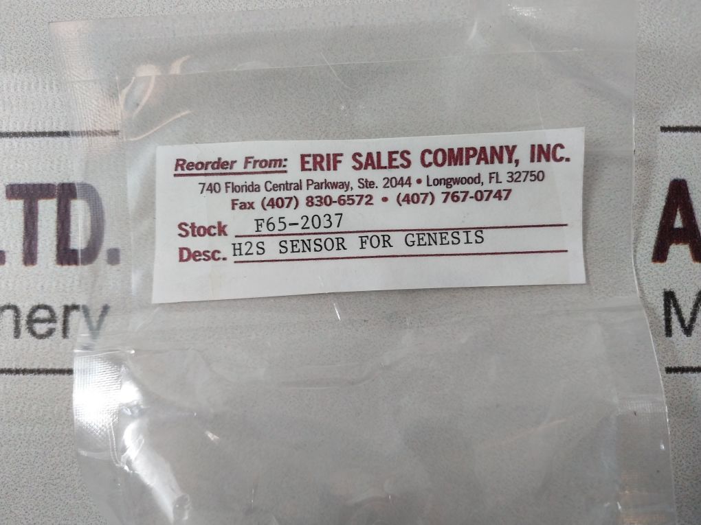 Lot Of 2X Gastech 65-2037 H2S Sensor