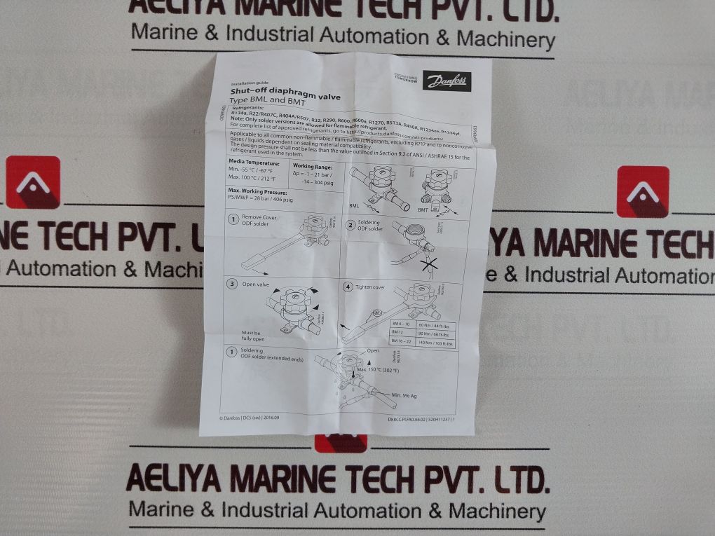 Danfoss Bml 10S Shut-off Diaphragm Valve 009G0122
