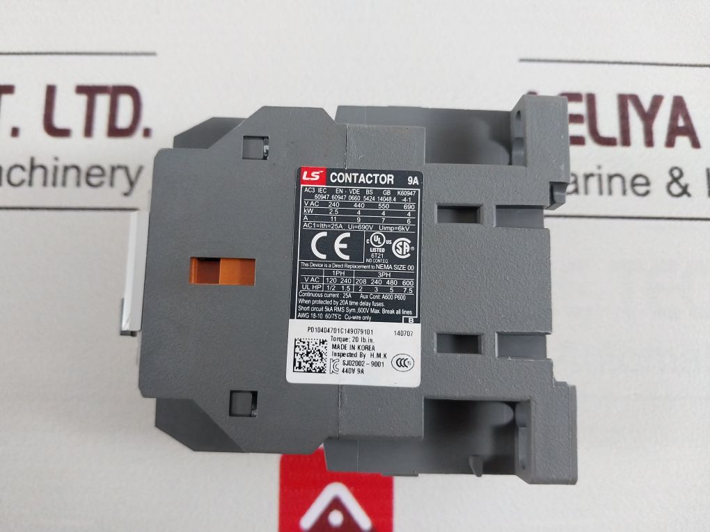 Ls Mc-9B Contactor With Base 440V 9A Ac200V 50Hz,Ac220V 60Hz