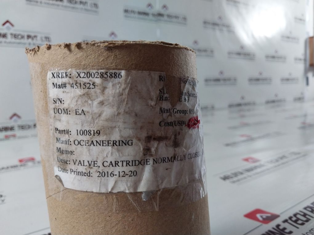 Oceaneering 100819 Cartridge Valve 100766