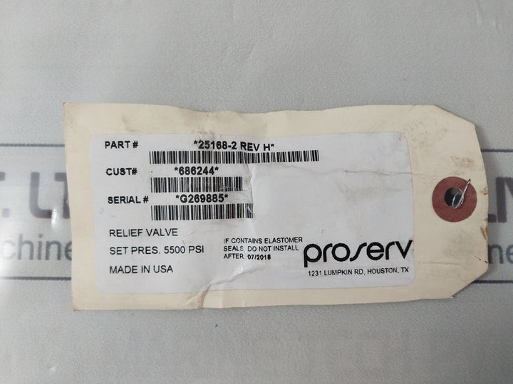 Gilmore 25168-2 Pressure Relief Valve Rev.H