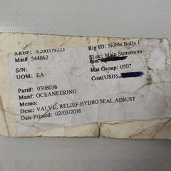 Gilmore 25168-1 Relief Valve 0308035
