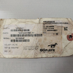Gilmore 25168-1 Relief Valve 0308035