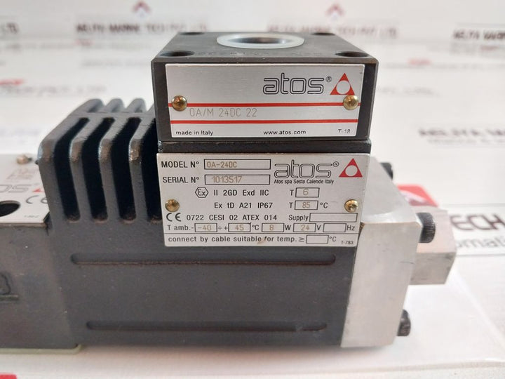 Atos Dha-0713/M 24 4/3 Directional Control Valve 0A-24Dc