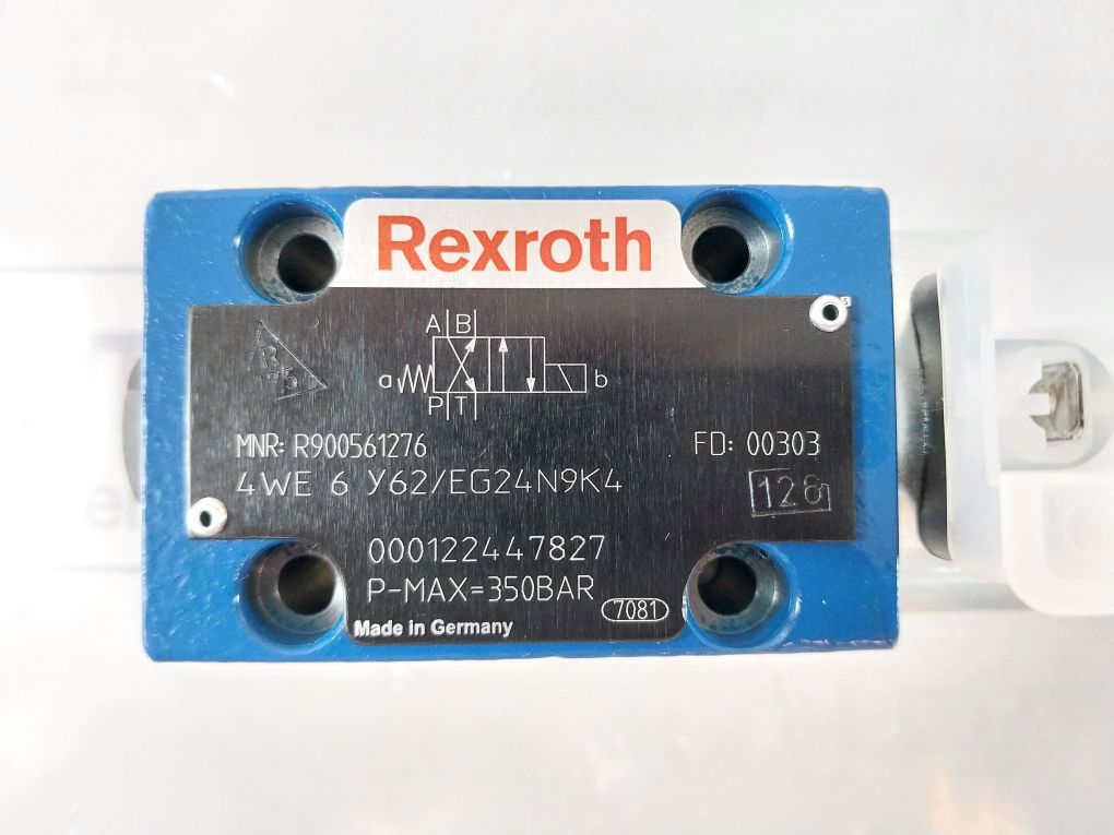 Rexroth R900561276 Directional Control Valve 4We 6 Y62/Eg24N9K4 350 Bar