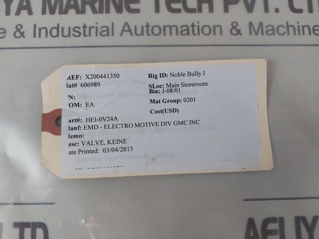 Kiene V-24A V-line Indicator Valve Ib739