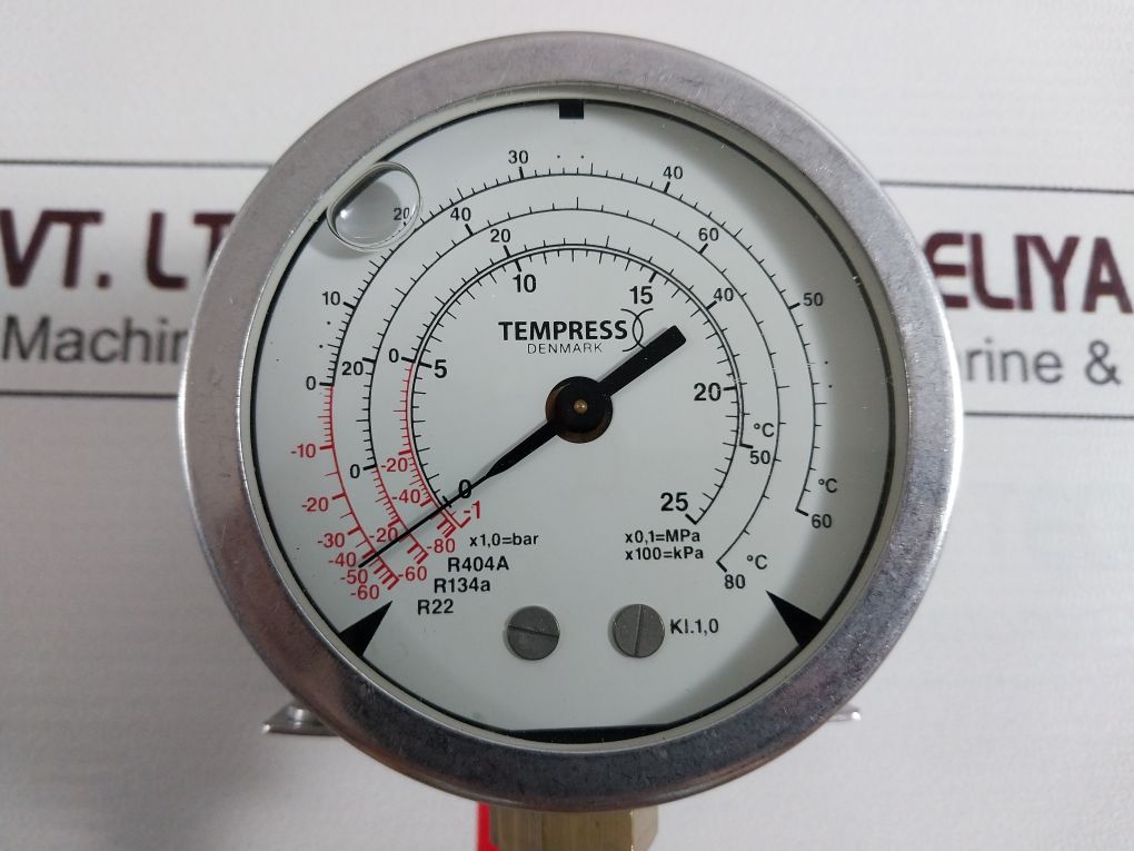 Tempress R404A+R134A+R22 Suction & Oil Pressure Gauge