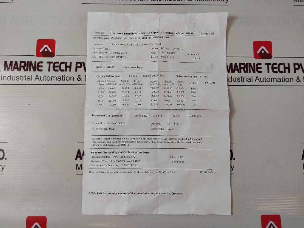 Honeywell 50086421-021 Hart Registered/Hart/De Terminal Block