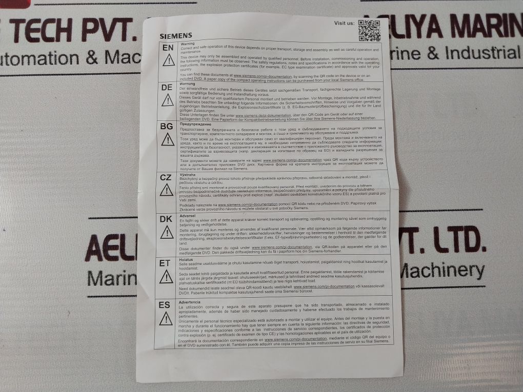 Siemens 6Dr5020-0Ng00-0Aa0 Sipart Ps2 I/P Positioner Process Control 5.02.01