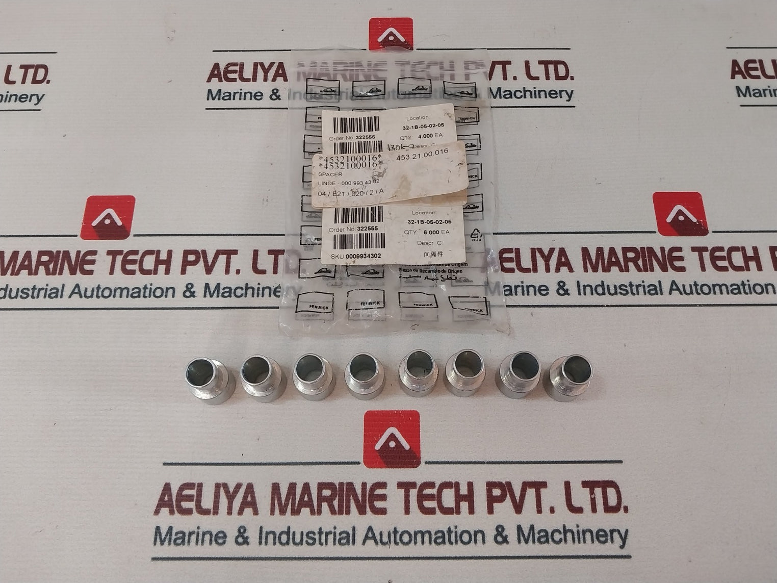 Lot Of 8X Linde 0009934302 Spacer 453.21.00.016