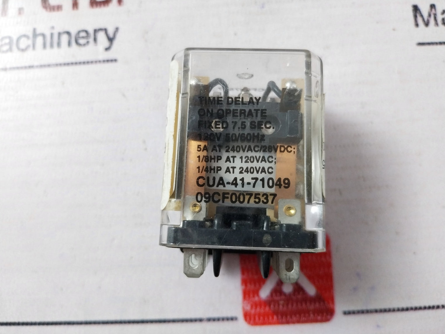 Cua-41-71049 09Cf007537 Time Delay On Operate 120V 50/60Hz