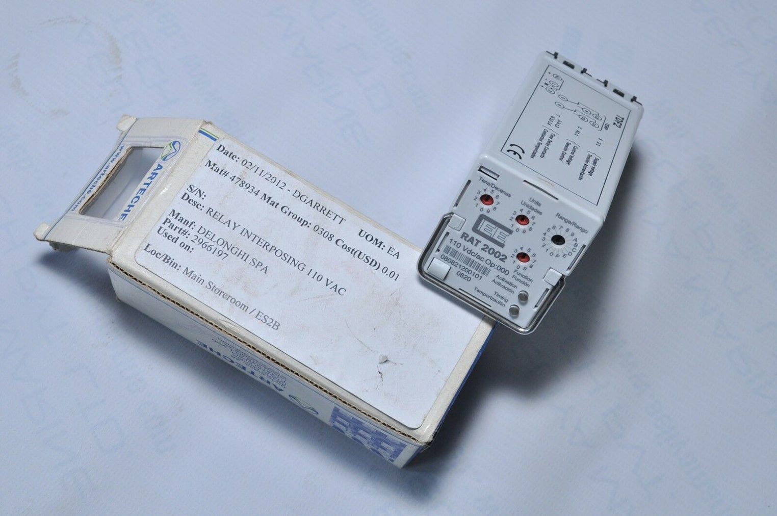 Arteche rat 2002 relay 110 vdc