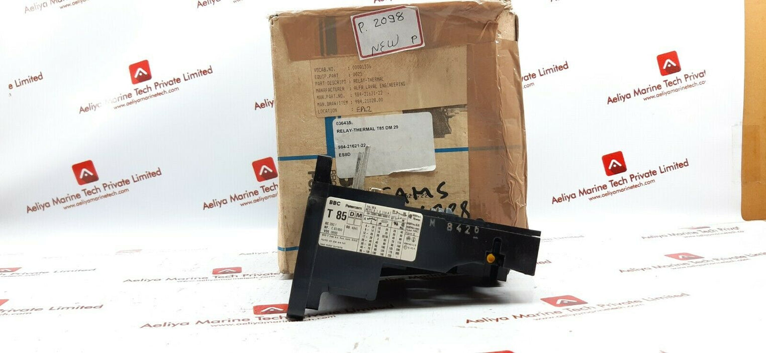BBC petercem t 85 overload relay 600v max