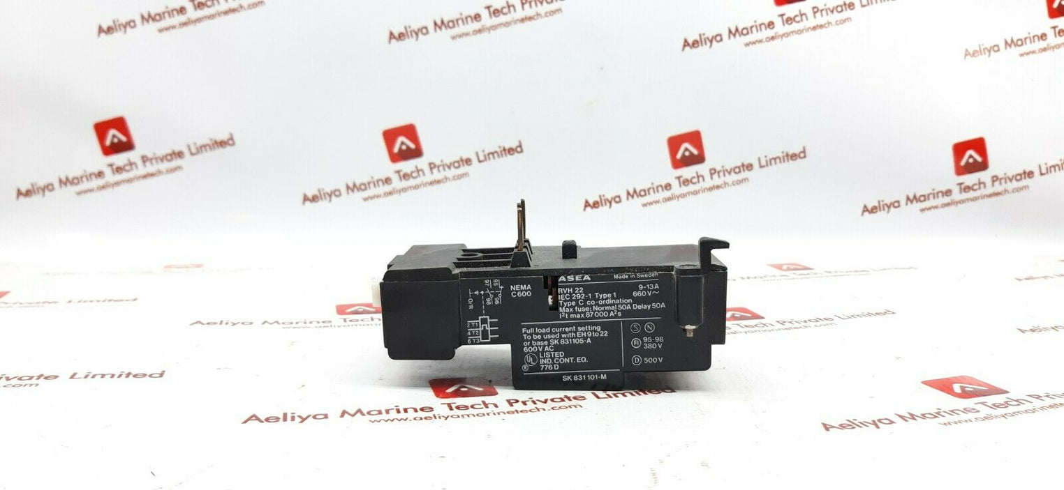 Asea rvh 22 thermal overload relay 600vac