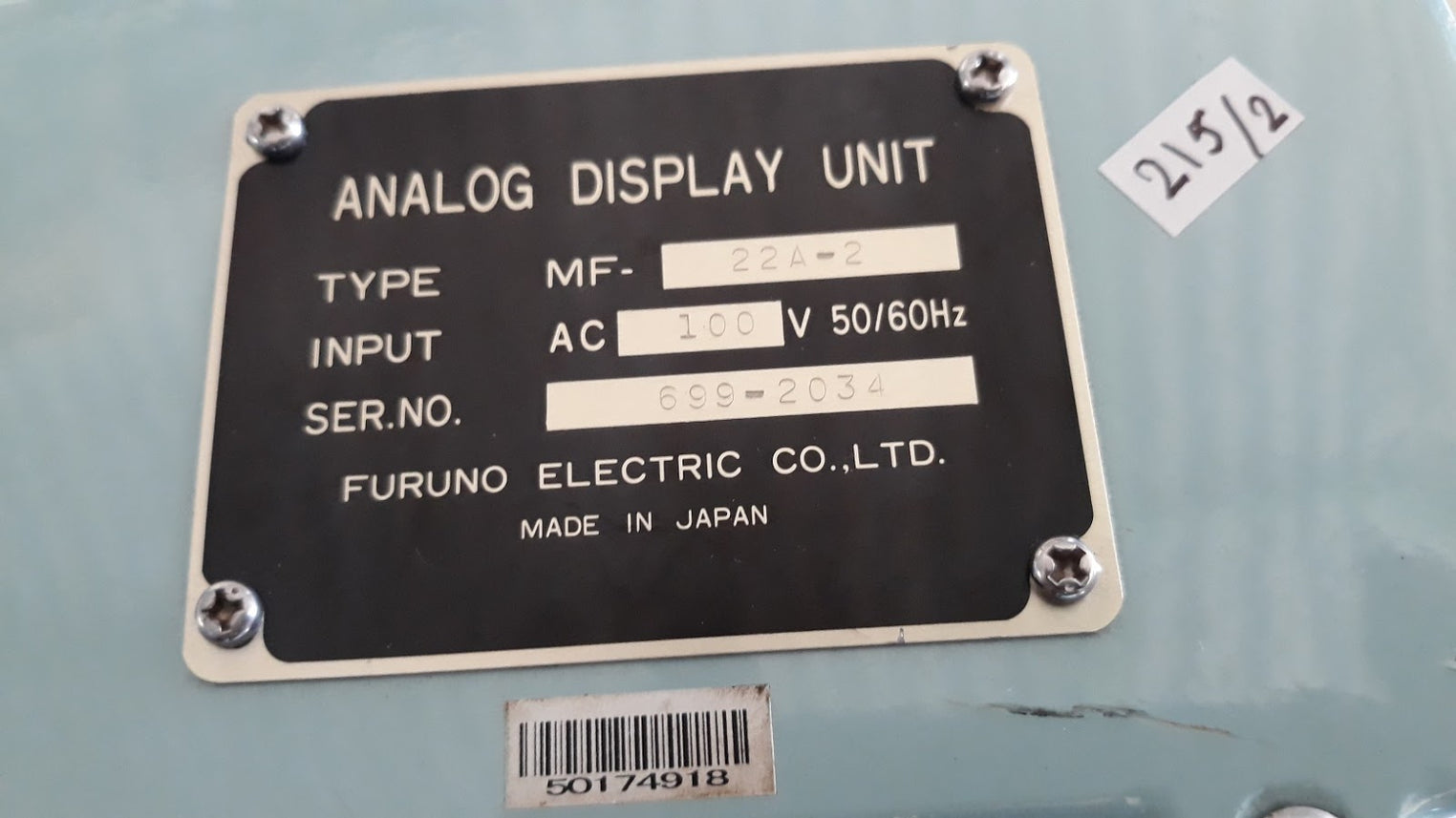 Furuno kts 22a-2 analog display unit