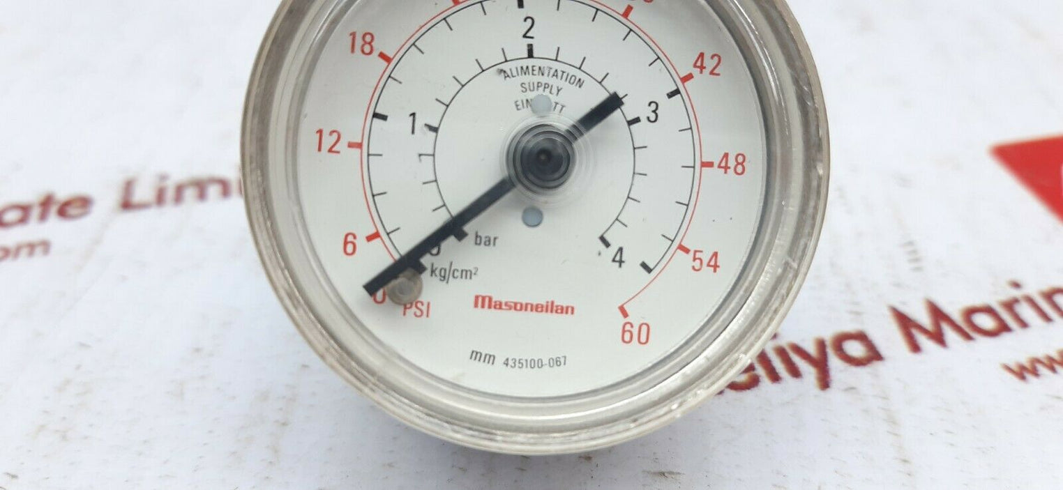 Masoneilan mm 435100-067 0-60 psi pressure gauge