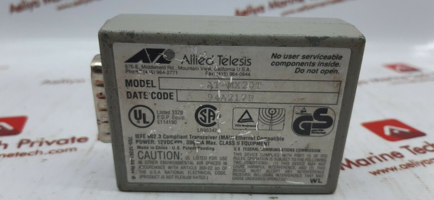 Allied telesis at-mx20t centrecom mx20t twisted pair transceiver