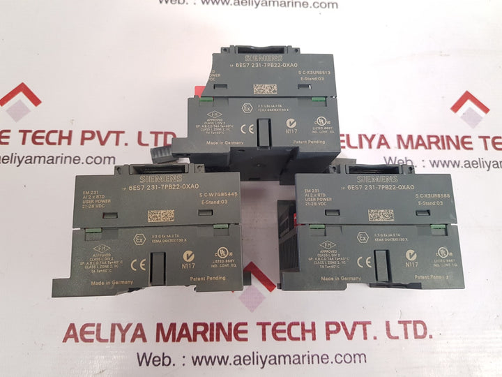 Siemens 1P 6Es7 231-7Pb22-0Xa0 Analog Input Module