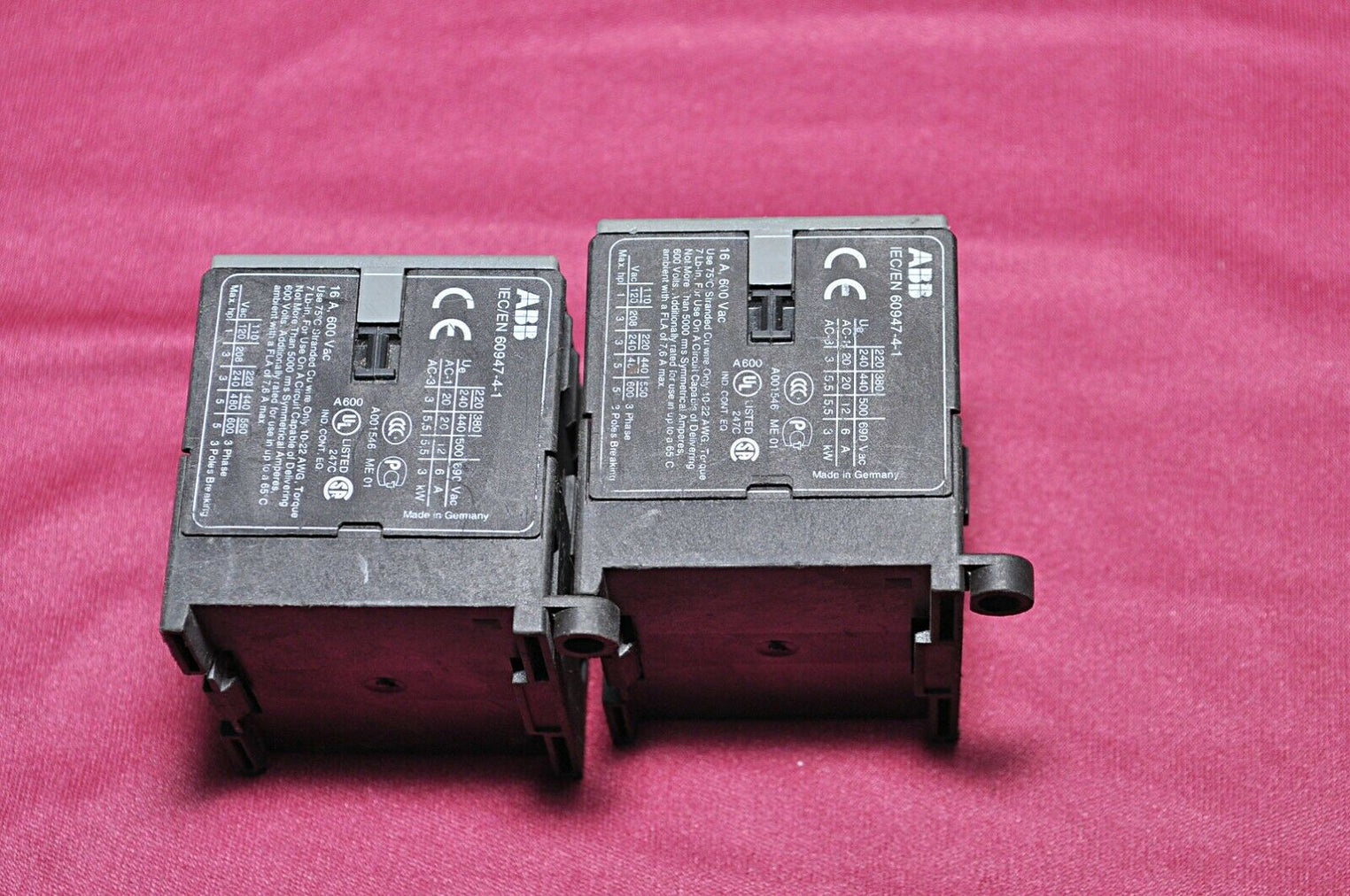 lot of 3x Abb bc7-40-00 16a,600 vac mini contactor